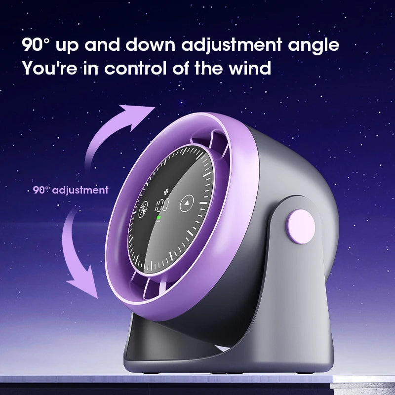Touch Screen Mini Desk Fan – 100-Speed Adjustable Quiet Fan with Digital Display, Powerful Cooling & Air Circulation