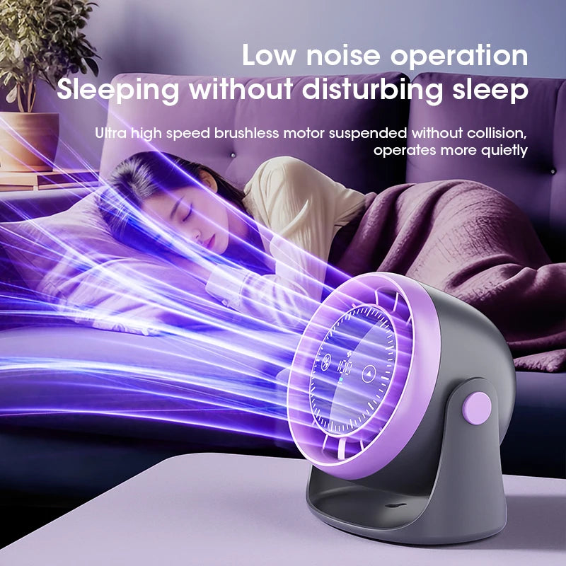Touch Screen Mini Desk Fan – 100-Speed Adjustable Quiet Fan with Digital Display, Powerful Cooling & Air Circulation